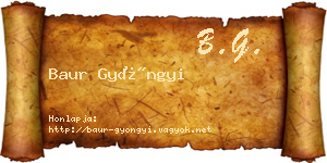 Baur Gyöngyi névjegykártya