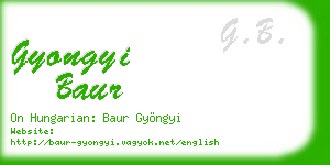 gyongyi baur business card