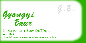 gyongyi baur business card